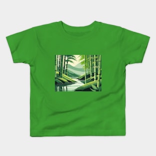 Bamboo forest with river Kids T-Shirt